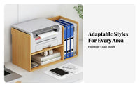 Space Saving 2-Tier Printer Stand Multi-Functional Deskupper tier Easy Assembly Storage Rack robust Duty for Students, Study Room
