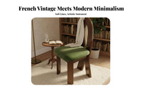 Mermaid Backrest Chair French Retro & Design Dining Seat Fully Assembled Artistic Design for Homeowners, Adults, Kitchen, Home