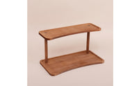 Simple Display Shelf with Two Tiers Space-Saving Wooden Display Shelf Minimalist Aesthetic for Desk
