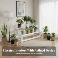 Multi-Level Rolling Planter Shelf with casters Flower Pot Holder Stable framework