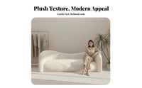 Modern Design Curved Fluffy Sofa Minimalist Design Puffy Fluffy Sofa Luxurious Texture Seating Furniture Pillowy Soft for Interior Designers, Apartment Dwellers, Reception Area, Hotel Lobby, Beauty Salon, Boutique