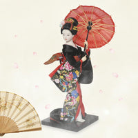 Silk Geisha Doll Handmade Geisha Figurine for Shelf, Desktop, Japan Enthusiasts