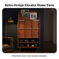 Mid-Centuryera Modern design Magazine Rack Cabinet Vintage Aesthetic Storage Furniture Space-Saving Sideboard adaptable Use for Apartment Dwellers, Interior Design fans, Living Room, Small Spaces, Home Office, Entryway