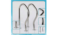 2 Pieces Rustproof Swimming Pool Handrail Inground Pool Handrail Corrosion-Resistant Grab Bar Easy to Install for Swimmers, Hotel Operators