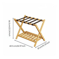 Luggage Rack with Shelf Foldable Home Storage X-Shaped Frame for Guest House