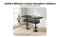 Urban Loft design Round Bar Table and Stools With Footrest Pub Seating scuffResistant Counter Stool sturdyDuty Construction for Restaurant Owners, Cafe Proprietors, Interior Designers, Home Kitchen, Dining Room, Small Spaces, Patio
