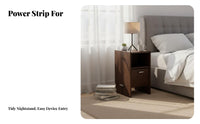 Narrow Bedside Cabinet Space-Saving Nightstand Easy Assembly for Homeowners