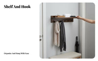 Coat Hook Rail with Shelf Multi-Functional Entrypath Organizer Clutterwithexit damage