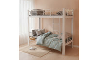 Space-Saving Bunk Bed Frame with Ladder Heavy Duty Metal Bunk Bed Sturdy Furniture Sturdy for Students, Kids, Shared Bedroom, Dorm Room, Student Housing