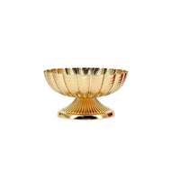 Fluted Pedestal Bowl Vertical Paneling Table Decoration Sculpted Edges