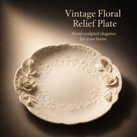 Ceramic Fruit Bowl, 10-inch Floral Shallow Dish