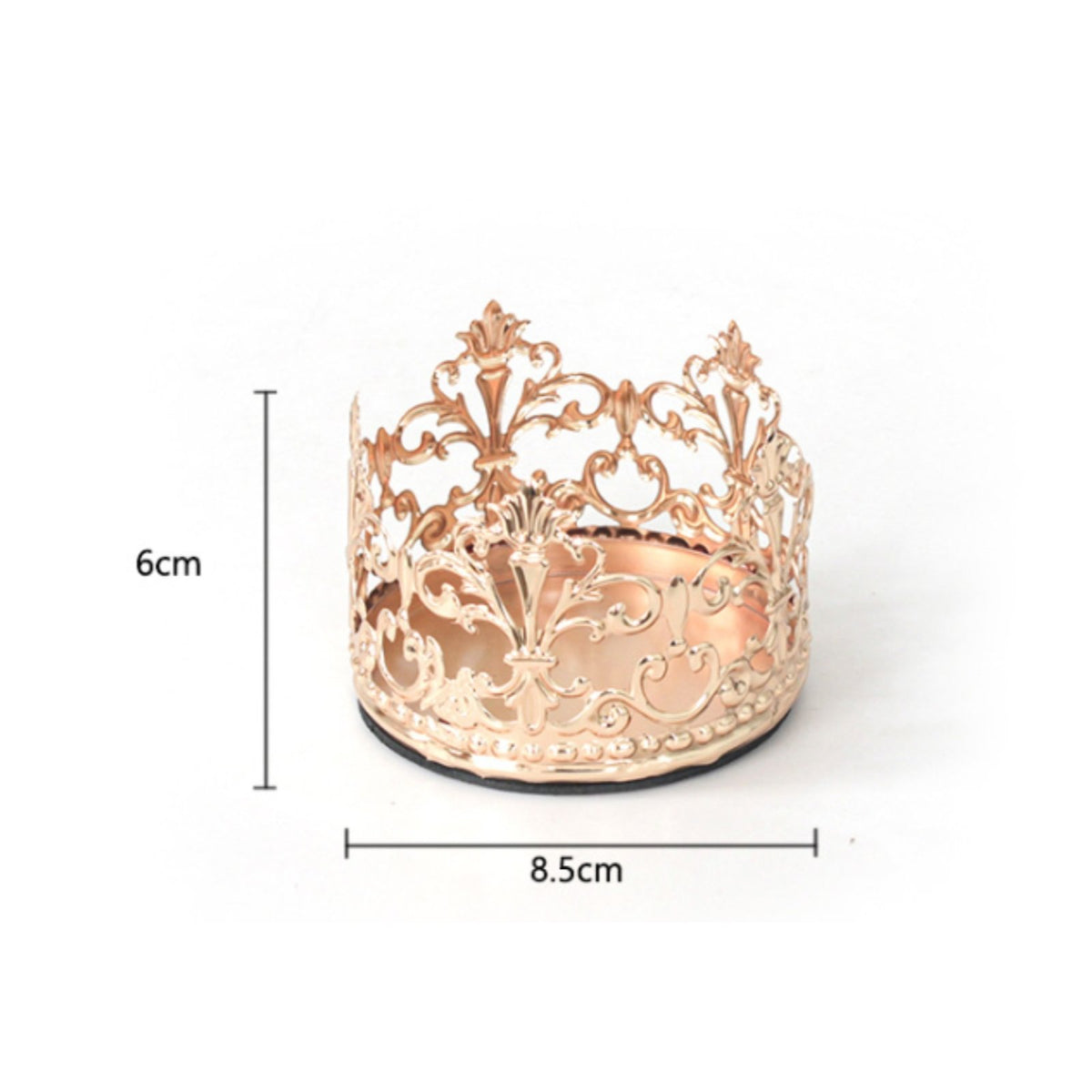 Crown Candle Holder Hollow-out Design Baroque Metal Crown Romantic Atmosphere