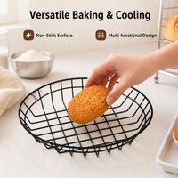 Matte Black Carbon Steel Deep Fryer Basket, Electrophoretic Coating Frying Basket for Chips, Snacks & Home Cooking