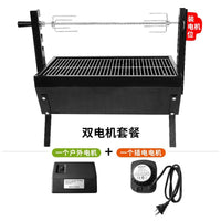 烤羊腿炉子全自动旋转烧烤架户外烤羊排烤鸡炉搪瓷烧烤炉