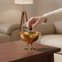 New Chinese Design Chicken Foot Bowl Modern Light Luxury Copper Fruit Bowl Tableware for Coffee Table