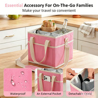 Large Capacity Four-Compartment Insulated Cooler Bag, Reusable, Portable, Shoulder Bag