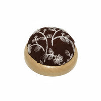 Embroidery Pincushion Sewing Needle Holder Floral Embroidery Wooden Bottom Soft Cushion Suitable for Crafting Needlework Studios