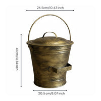 Fireplace Ash Pail Side Handle Ash Pail Heavy-Duty for Outdoor