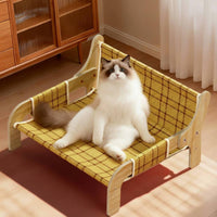 Wooden Feline Sofa Year-Round Raised Pet Couch Abrasion-Resistant-Accommodating