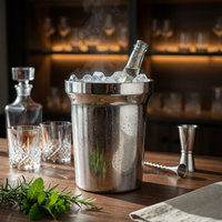 Stainless Steel Ice Bucket Elegant design Double Insulated Bucket Mirror Finish Tableware for Home, Bar, Restaurant