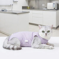 Cat Recovery Suit with Four-Legged Design, Spandex Post Surgery Anti Licking Protector, Full Body Suit Cat Weaning and Grooming Wound Check Opening