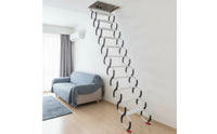 Space-Saving Foldable Attic Staircase Concealed Attic Stairs with Hatch Panel Compact Retractable Loft Stairs Pull down for Homeowners, Mezzanine