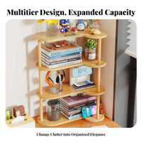 Corner Shelving unit Space-Saving Tiered Desk organizer Easy Assembly for Study Room