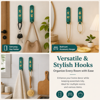 2 Pack Pressure-sensitive Wall Hooks, No Drill Key Holder for Entryway, Festive Prosperous Sticky Hooks for Door Back, 0-1kg Load Capacity