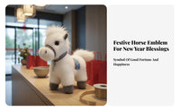 Chinese Astrological Horse Soft Toy Symbol of Good Fortune Astrological Horse Symbol Seasonal Holiday Stuffed Creature Blessing
