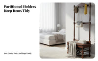 Coat Rack with Shoe Bench triple-function Design Hall Tree Space-Saving for Living Room