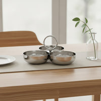 Snack Dish with Carrying Handle Food-Grade 3-in-1 Snack Plate Compact for Hosts