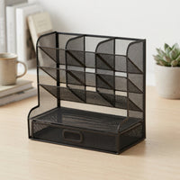 Desk Organizer with Pen Holder and Drawer Compact for Professionals, Students