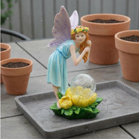 Solar Fairy Statue Illuminate in the Dark Resin Angel Statue LED Lights for Yard