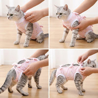 Cat Recovery Suit with Tie-Back Closure, Breathable Cat Surgery Recovery Suit, Sleeveless Cat Post Surgery Suit, Thin Cat Body Suit After Surgery