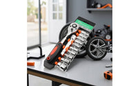 Easy Storage Socket Wrench Set with Case Organized Socket Wrench Kit Polished Tool Kit with Tool Box Case Heavy-Duty for Garage
