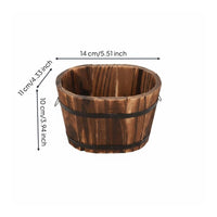 Carbonized Wood Planter Versatile Decor Succulent Plant Pot for Patio, Gardeners
