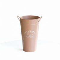 Iron Flower Vessel Tapered Body Home Decor Even Finish