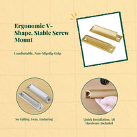 Aluminum Alloy Pull Handle, V-Shaped Sliding Glass Door Handle, sturdy, Easy to Install, Cabinet Drawer Handle, Silver