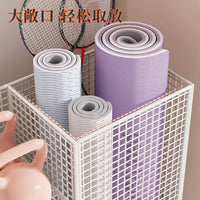 瑜伽垫收纳筐运动器械健身器材整理小推车置物架子羽毛球带轮家用