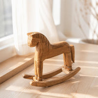 Wooden Rocking Horse Tabletop Rocking Horse Ornament Handcrafted for Decorators, Collectors, Shelf, Mantel, Entryway