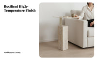 Nordic Design Block Pedestal Table Light Luxury Home Furniture Designer Inspired Minimalist Aesthetic for Apartment Dwellers, Homeowners, Interior Designers, Living Room, Bedroom, Entryway, Reception Area