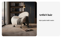 ram's Horn Chair Nordic Design Indoor Furniture Light Luxury design Plush Fabric for Homeowners, Apartment Dwellers, Living Room