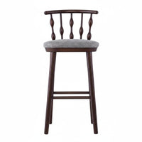 High Stool with Backrest Vintage Design Counter Chair Minimalist Design Integrated Footrest for Adults, Restaurant, Cafe
