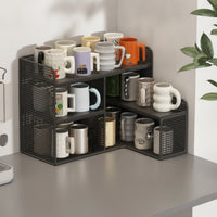 Space-Saving Corner Mug Organizer Compact Countertop Mug Organizer Sturdy Corner Storage Rack Multifunctional for Kitchen