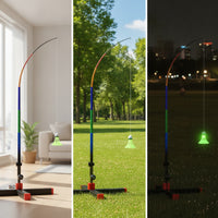 Adjustable Solo Badminton Training Device Versatile Badminton Practice Device with Elastic Pole Portable Outdoor for Beginners