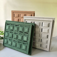 Jewelry Display Tray with 15/18/24 Grids, Velvet, Green or Gray, for Necklaces and Pendants