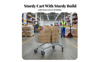 Large Capacity Supermarket Shopping Cart Sturdy Structure Shopping Cart with Child Seat Heavy Duty Retail Equipment Wear-Resistant Wheels for Shop Owners, Shoppers, Warehouse Employees
