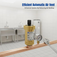 Automatic Brass Air Vent Valve for Heating, Central Air Conditioning, Water Supply, Heat Pump, Multiple Thread Options