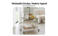 2-Tier Foldable Utility Cart Mobile with casters Household Furniture for Home Use
