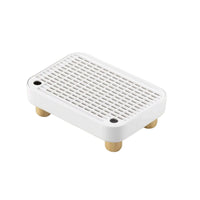 Litter Box Step with Wooden Legs Slatted Litter Box Step with Wooden Feet